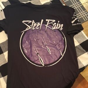 Grunt Style Steel Rain Black and Purple Short Sleeve Tee